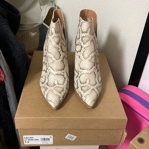 STEVE MADDEN snakeskin bootie